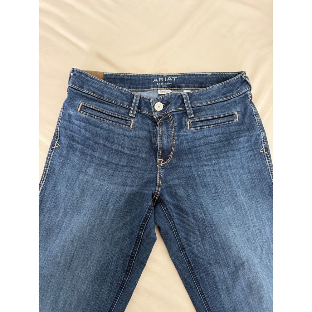 Ariat Trouser Jeans Womens 32R Wide Leg Western Cowgirl Denim - Picture 4 of 10